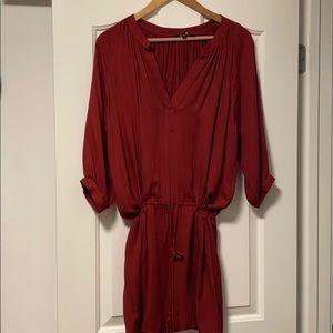 Shirt dress, brick red